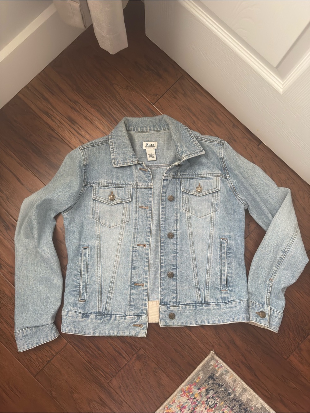 Bass Light Wash Denim Jacket Small 100% Cotton